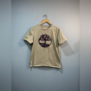 Men’s Tan Timberland Logo Crewneck S/S Tee Size M